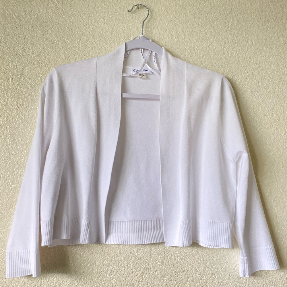 calvin klein white cardigan